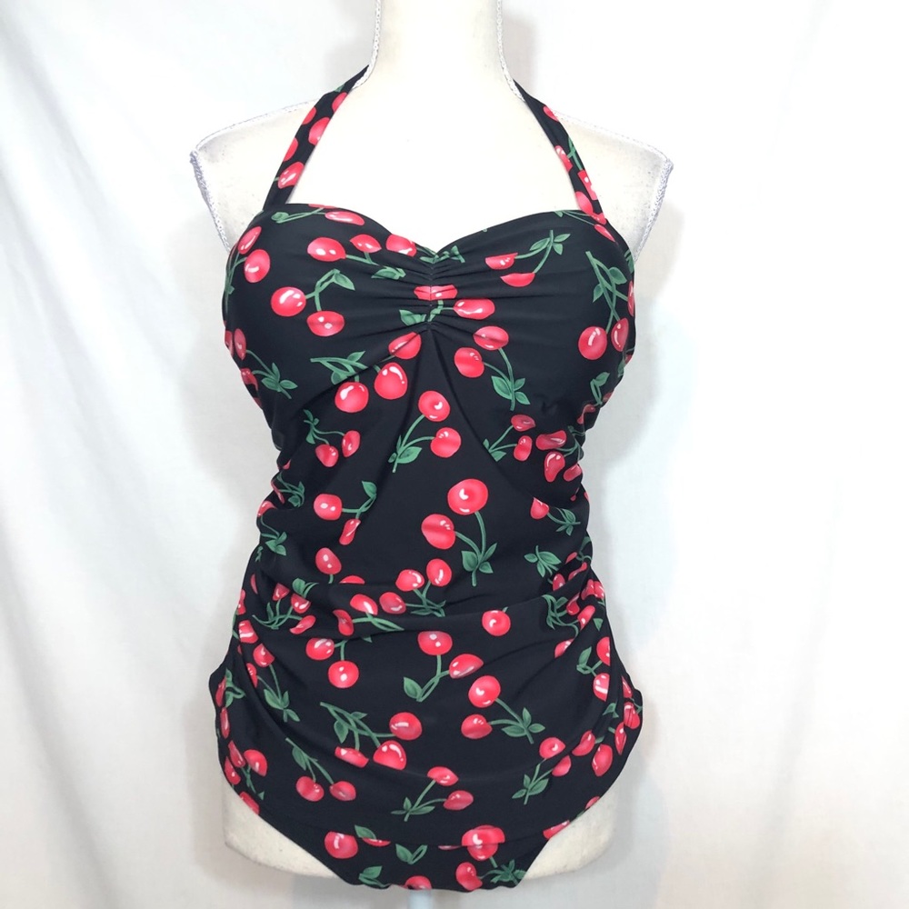 Fit Glam one piece swim suit cherries 12